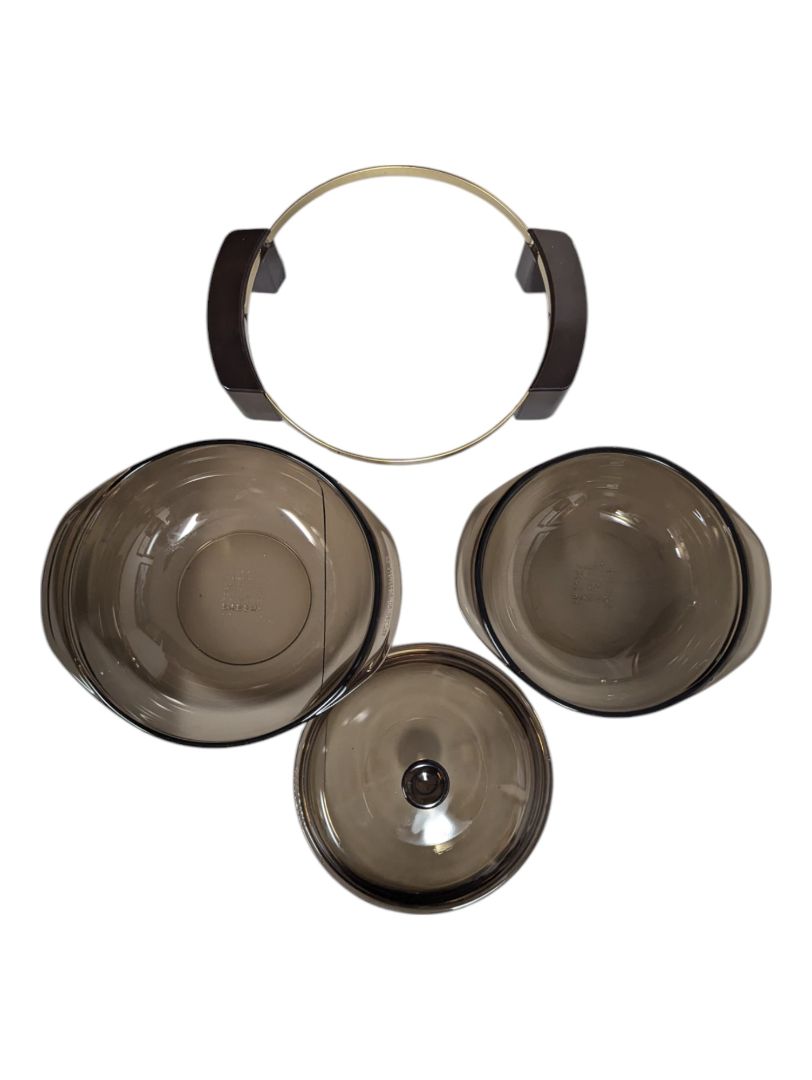 Set of Amber Brown Glass Pyrex Dishes