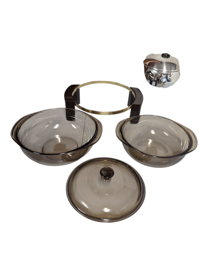 Set of Amber Brown Glass Pyrex Dishes