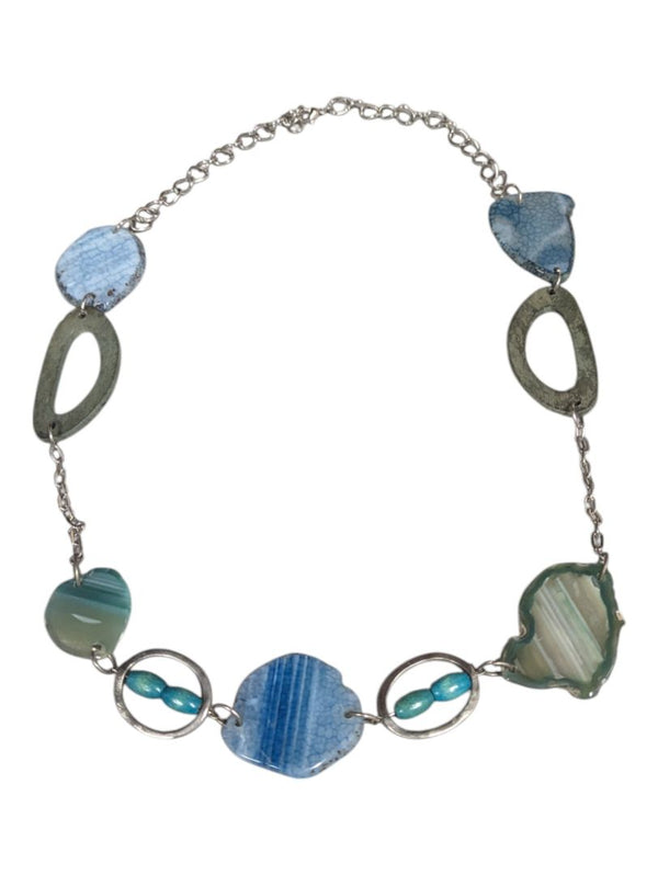 Chunky Blue Geode Necklace