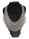 Chainmail Silver Bib Necklace