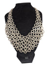 Chainmail Silver Bib Necklace