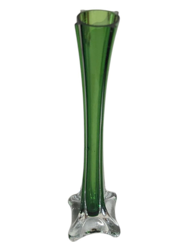 Tall Green Glass Interior Vase