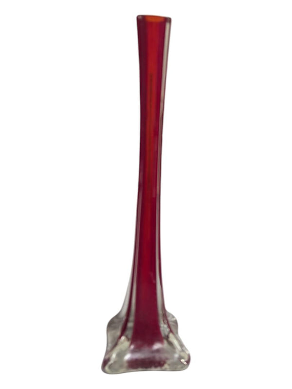 Tall Red Glass Interior Vase