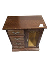 Wooden Jewelry Box with Drawers and Lattice Door