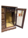 Wooden Jewelry Box with Drawers and Lattice Door