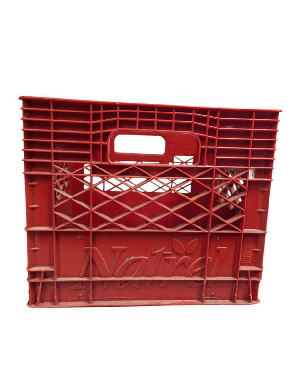 Red Plastic Milk Crate