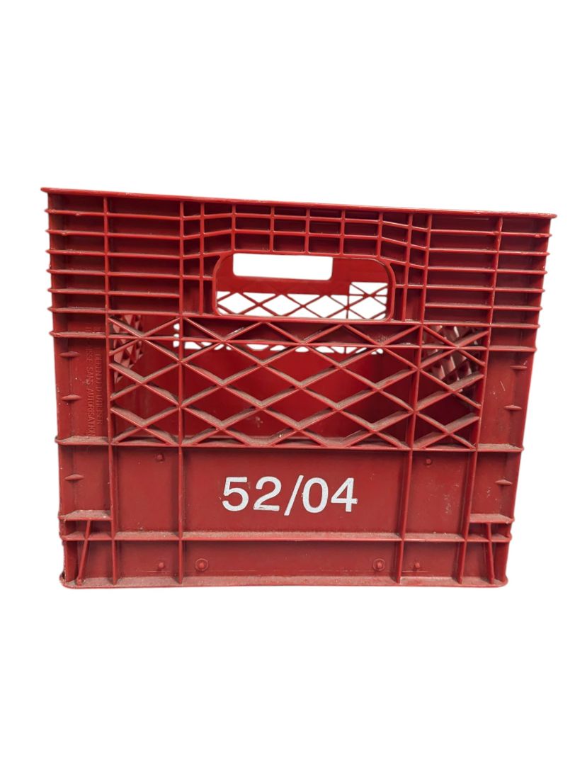 Red Plastic Milk Crate