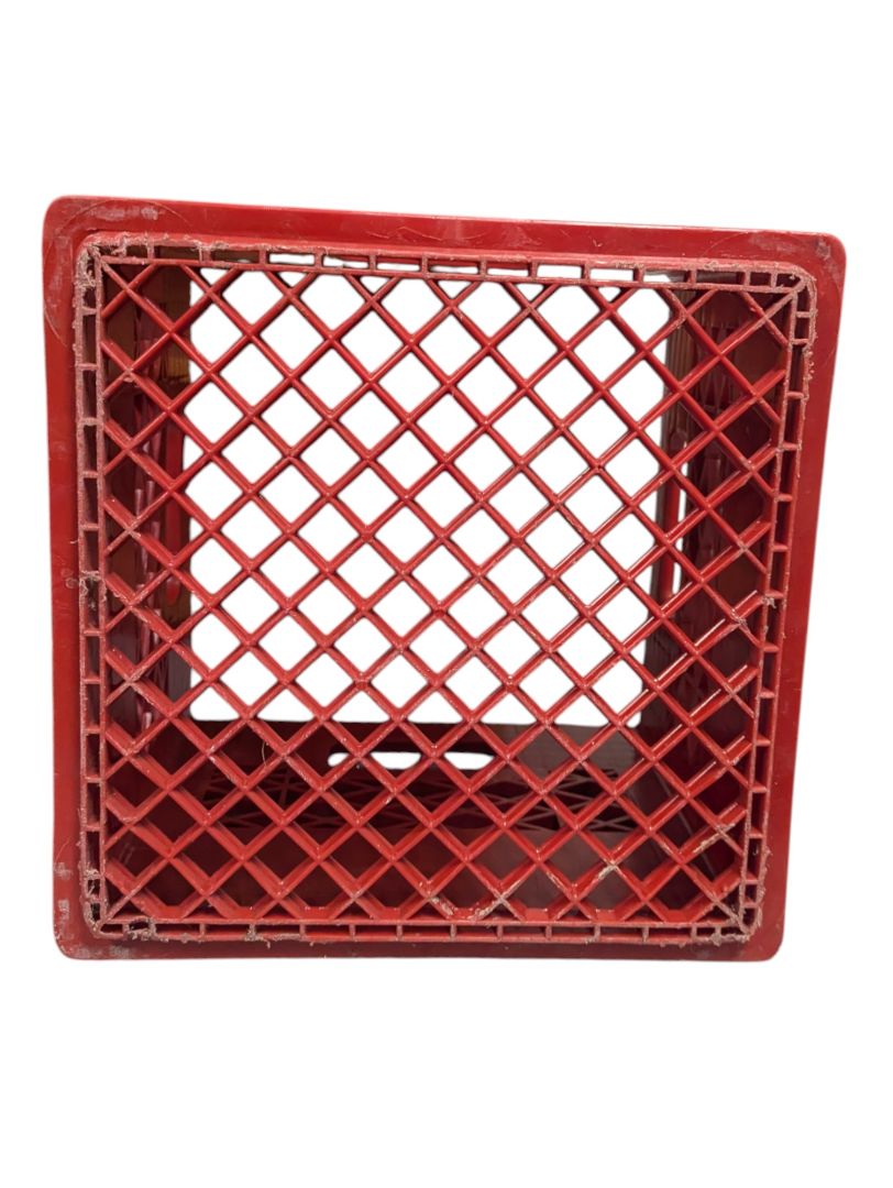 Red Plastic Milk Crate