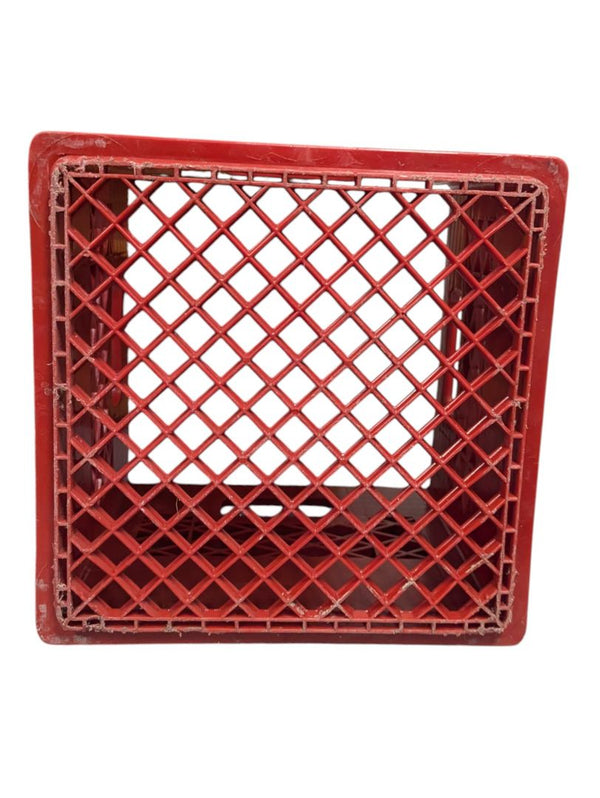 Red Plastic Milk Crate