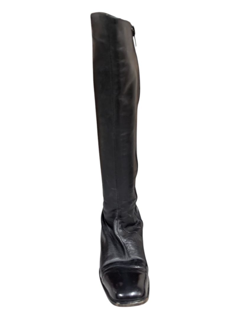 Black Vero Cuoio Tall Leather Boots Size 37 1/2