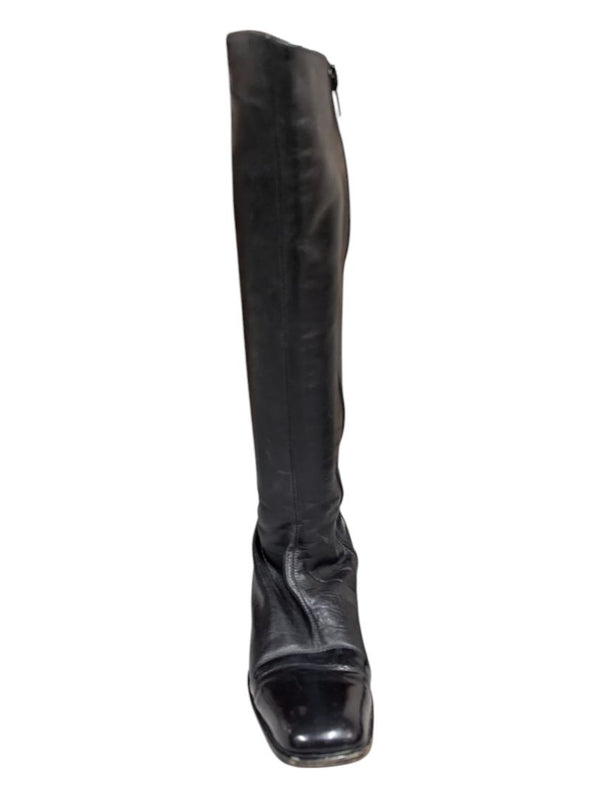 Black Vero Cuoio Tall Leather Boots Size 37 1/2