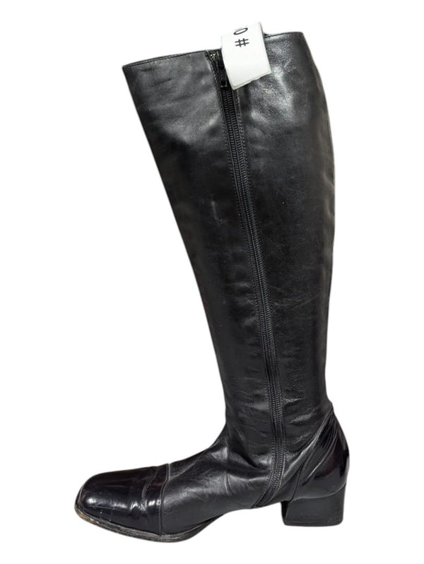 Black Vero Cuoio Tall Leather Boots Size 37 1/2