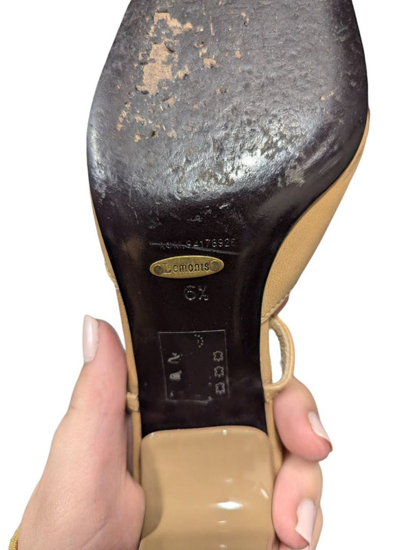 Kaλoynpou Light Beige Sling Back Heel