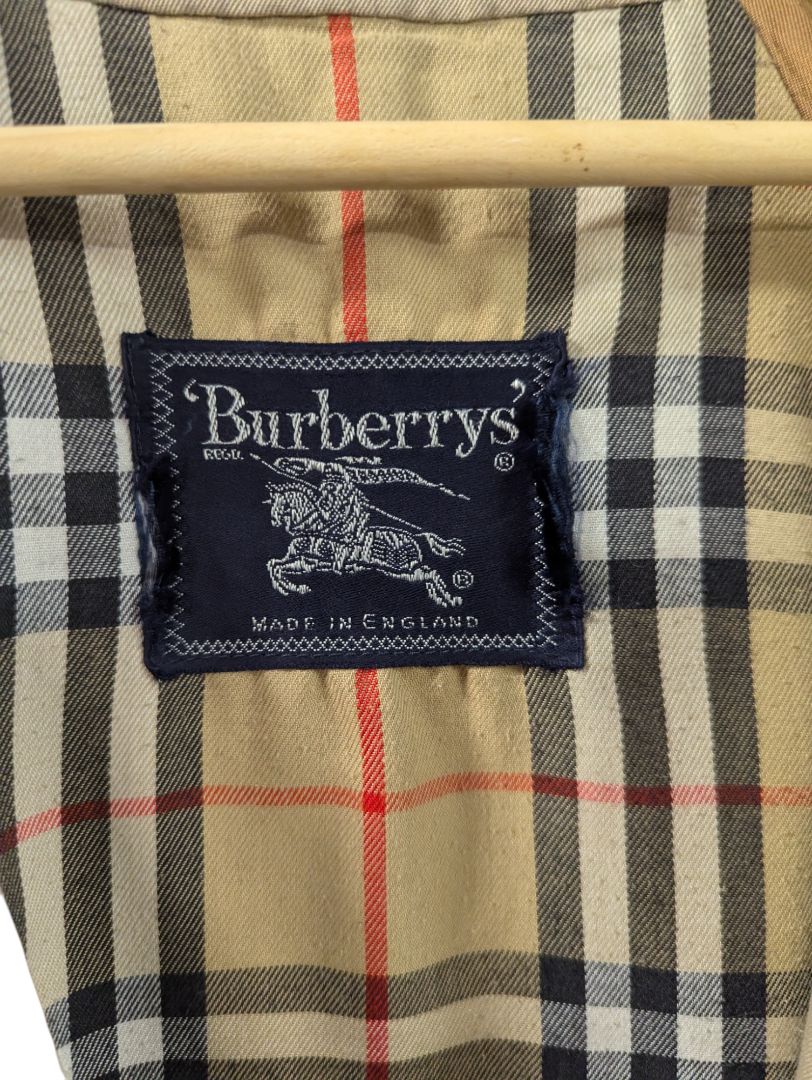 Burberrys' Tan Trenchcoat and Plaid Skirt Set Size 10