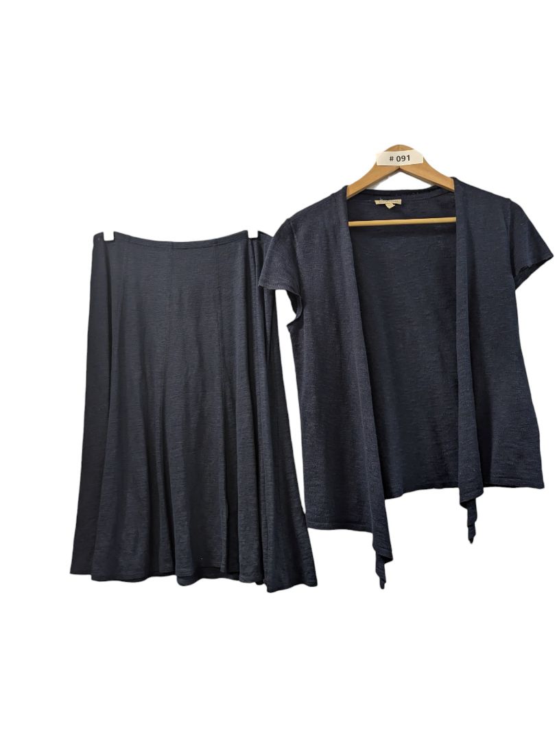 Eileen Fisher Navy Skirt and Cadigen Set Size XS