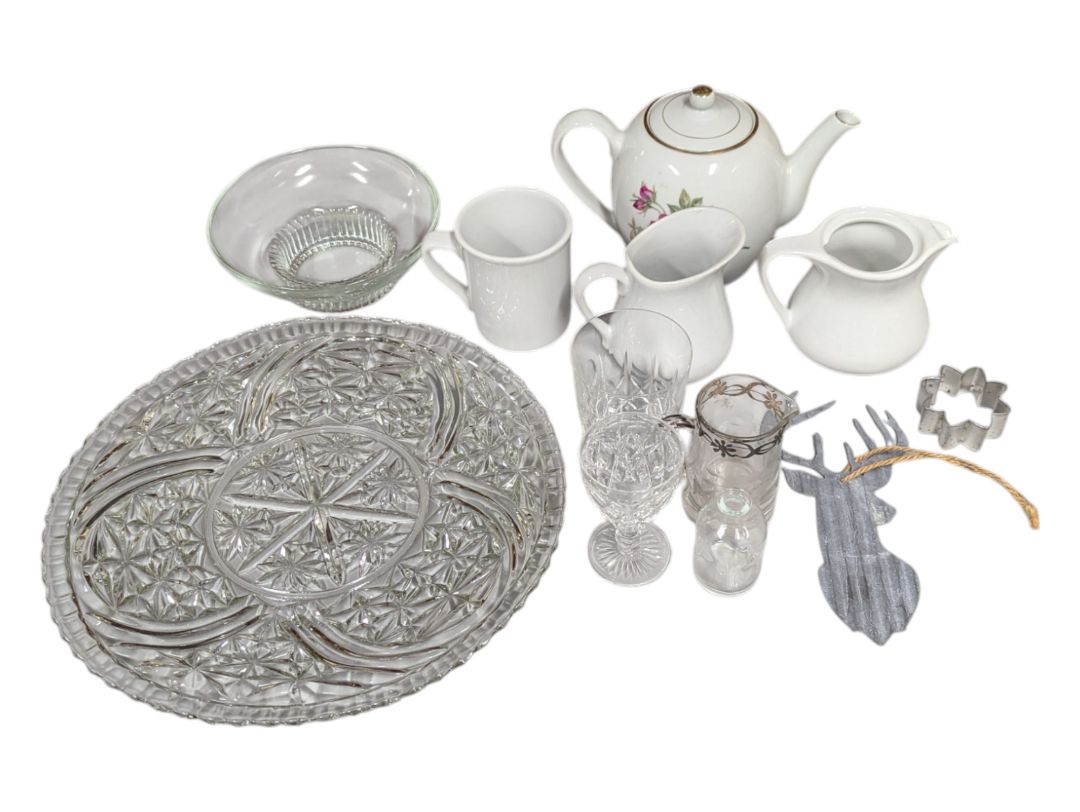 Lot of Assorted Ceramic and Crystal Dishware