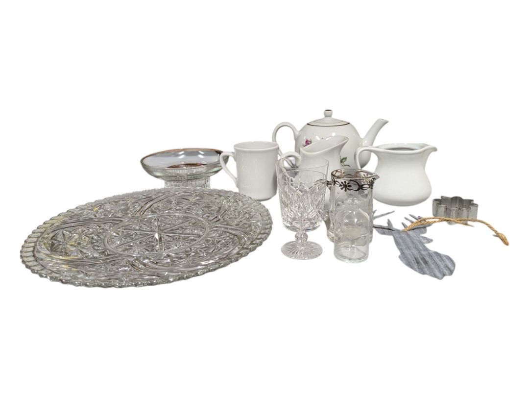 Lot of Assorted Ceramic and Crystal Dishware