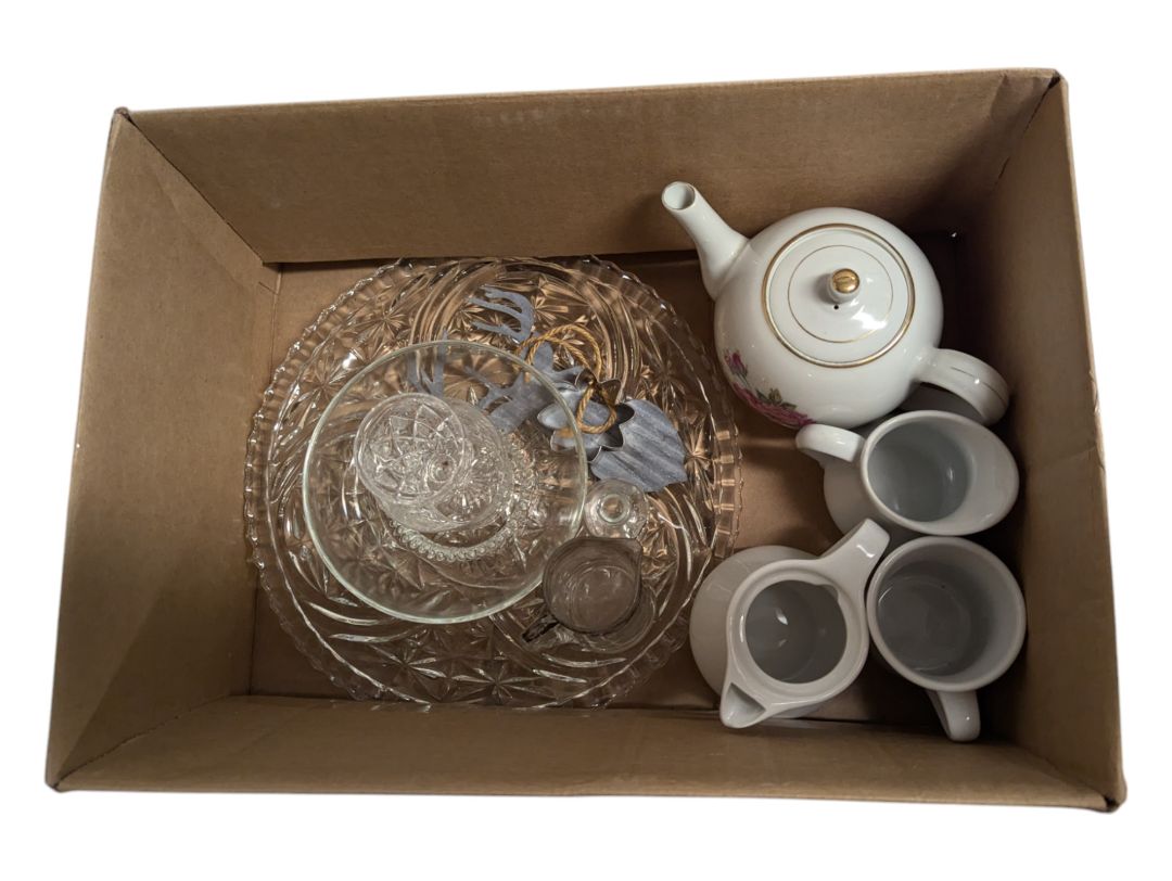 Lot of Assorted Ceramic and Crystal Dishware