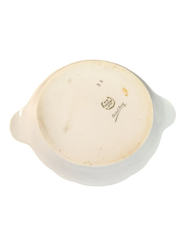 Bridal Rose Pink Flower Dish with Handles