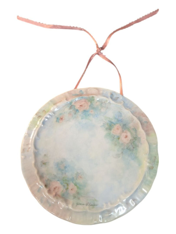 Pink and Blue Ceramic Wall Plate
