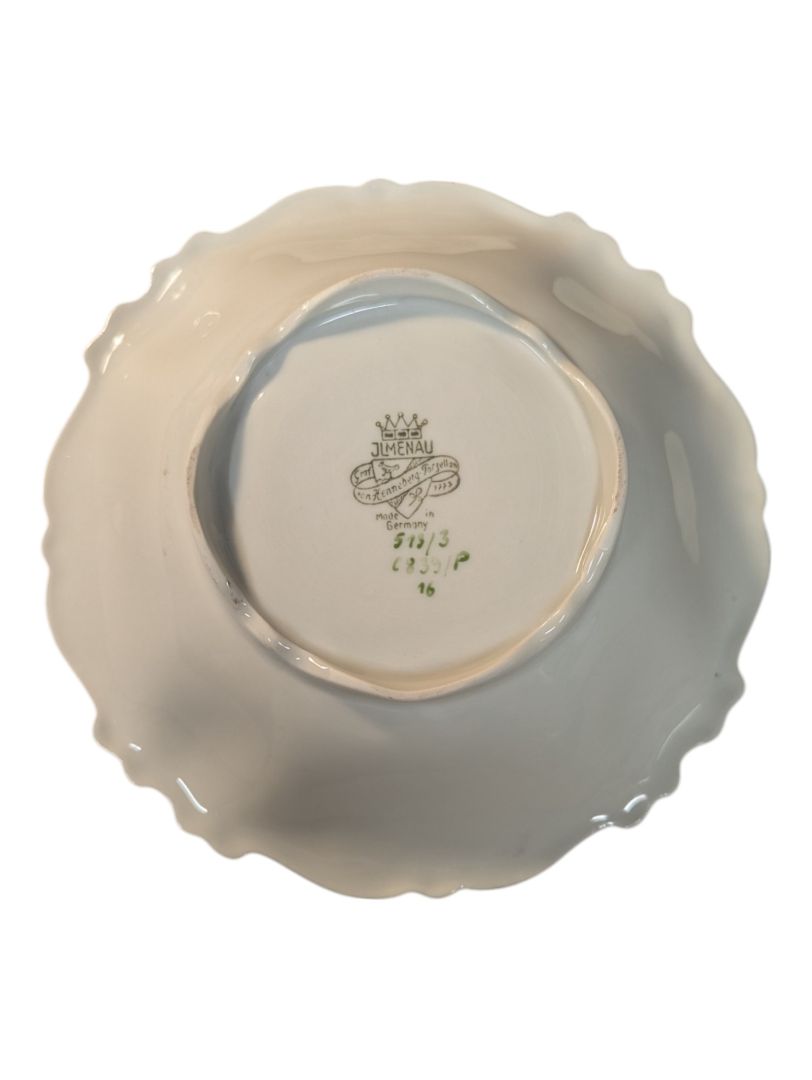 Floral and Gold Ceramic Candy Bowl