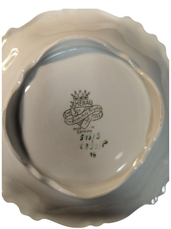 Floral and Gold Ceramic Candy Bowl