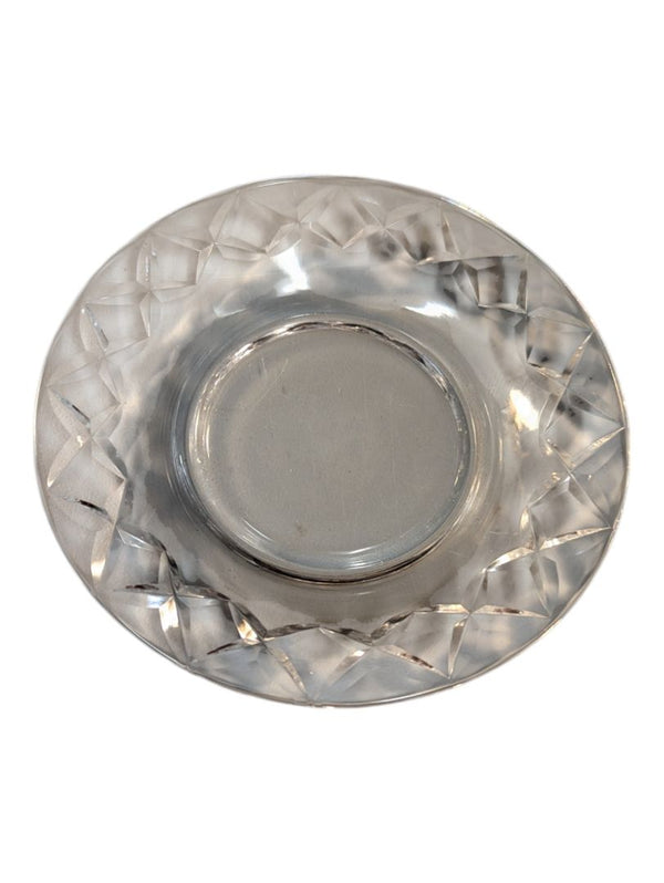 Glass Dessert Plate with Cross Design