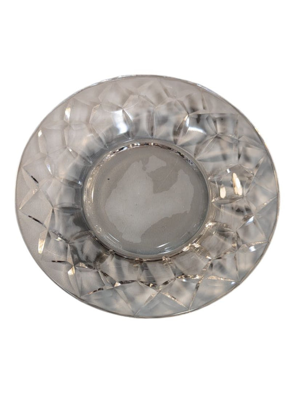 Glass Dessert Plate with Starburst Design