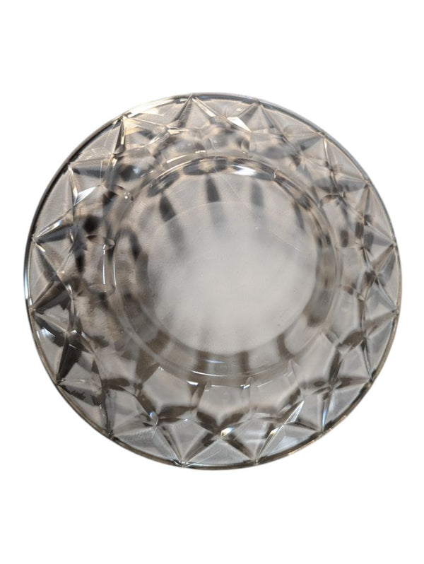 Glass Dessert Plate with Starburst Design