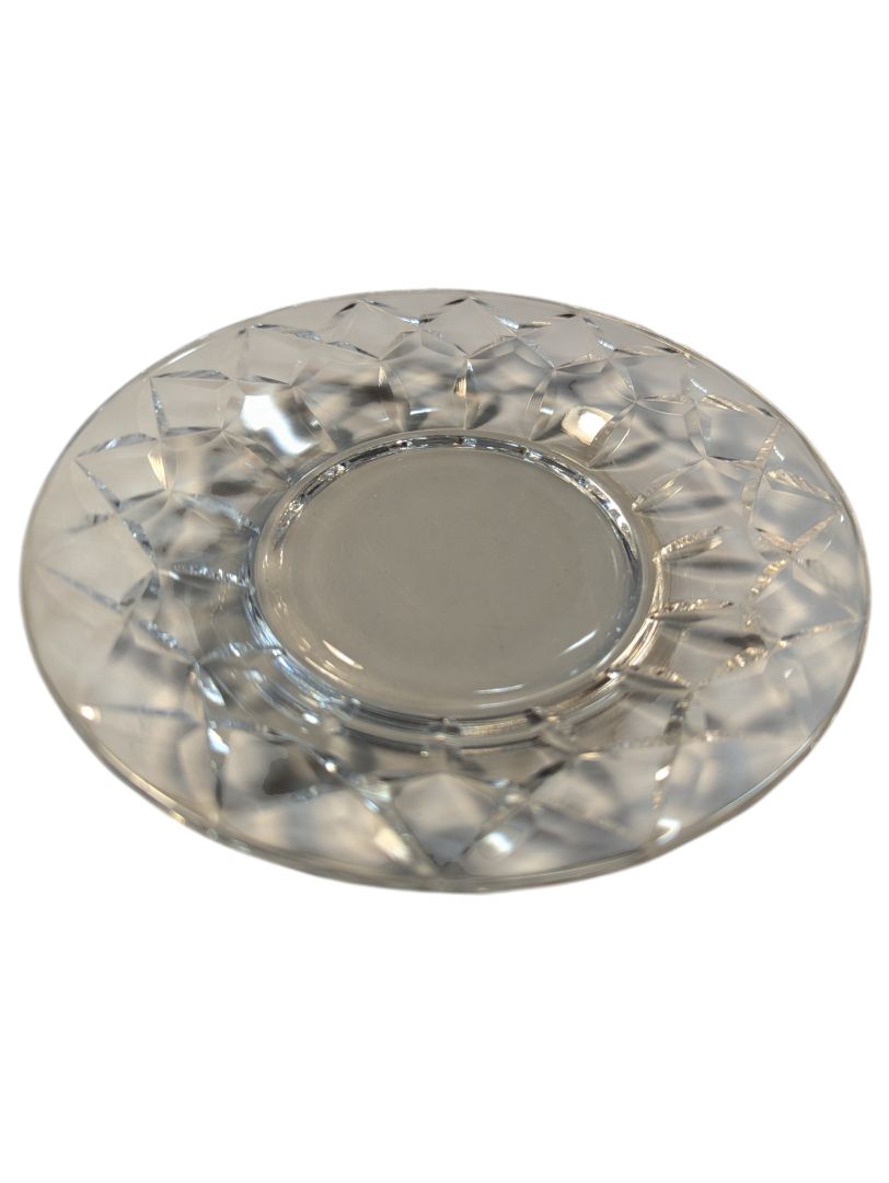 Glass Dessert Plate with Starburst Design