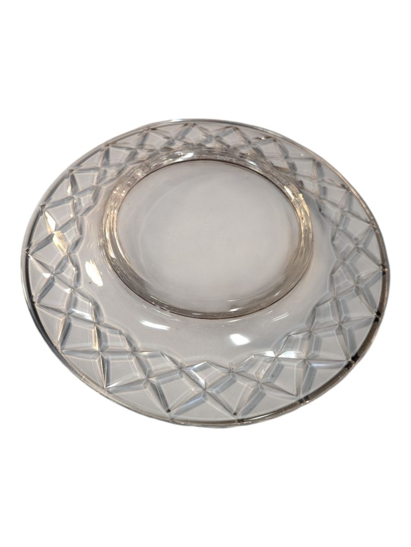 Glass Dinner Plate with Starburst Design