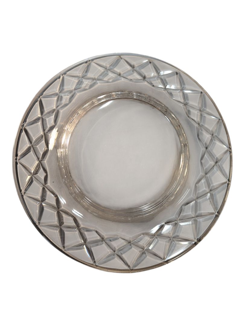 Glass Dinner Plate with Starburst Design