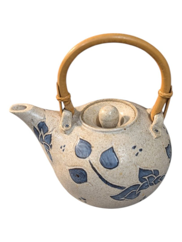 Blue Leaf Ceramic Tea Pot