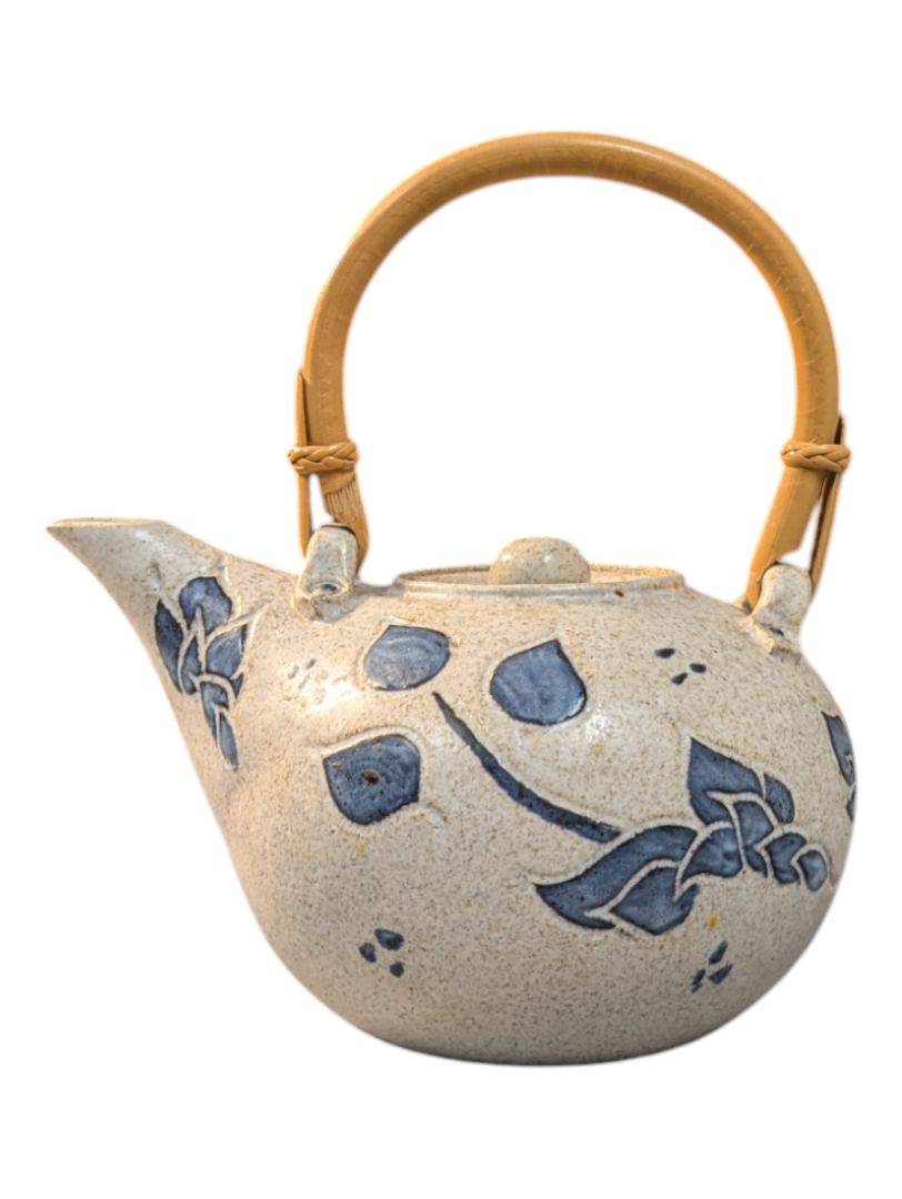 Blue Leaf Ceramic Tea Pot