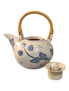 Blue Leaf Ceramic Tea Pot