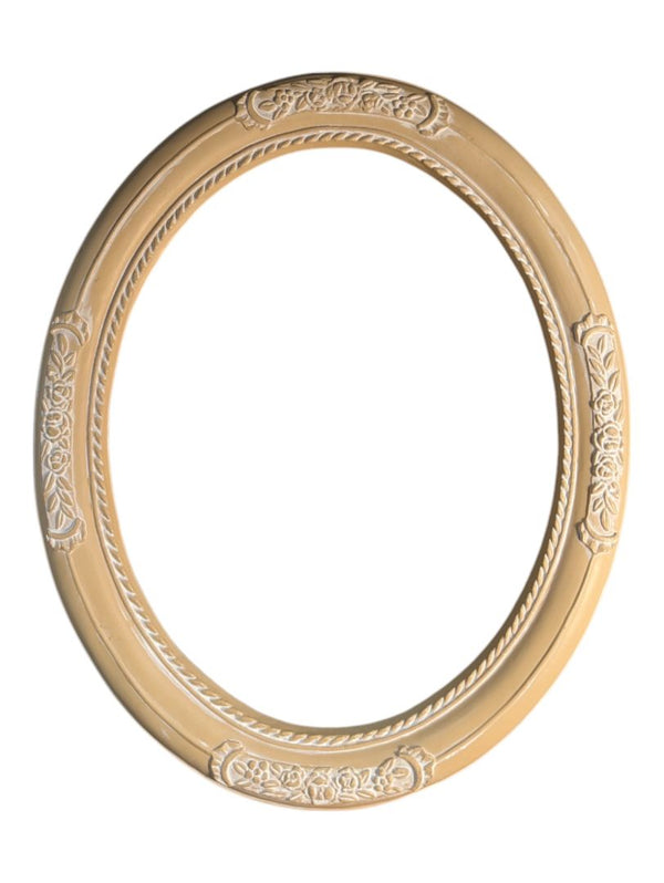 Oval Cream and White Floral Picture Frame 9 1/2" x 12" (P)