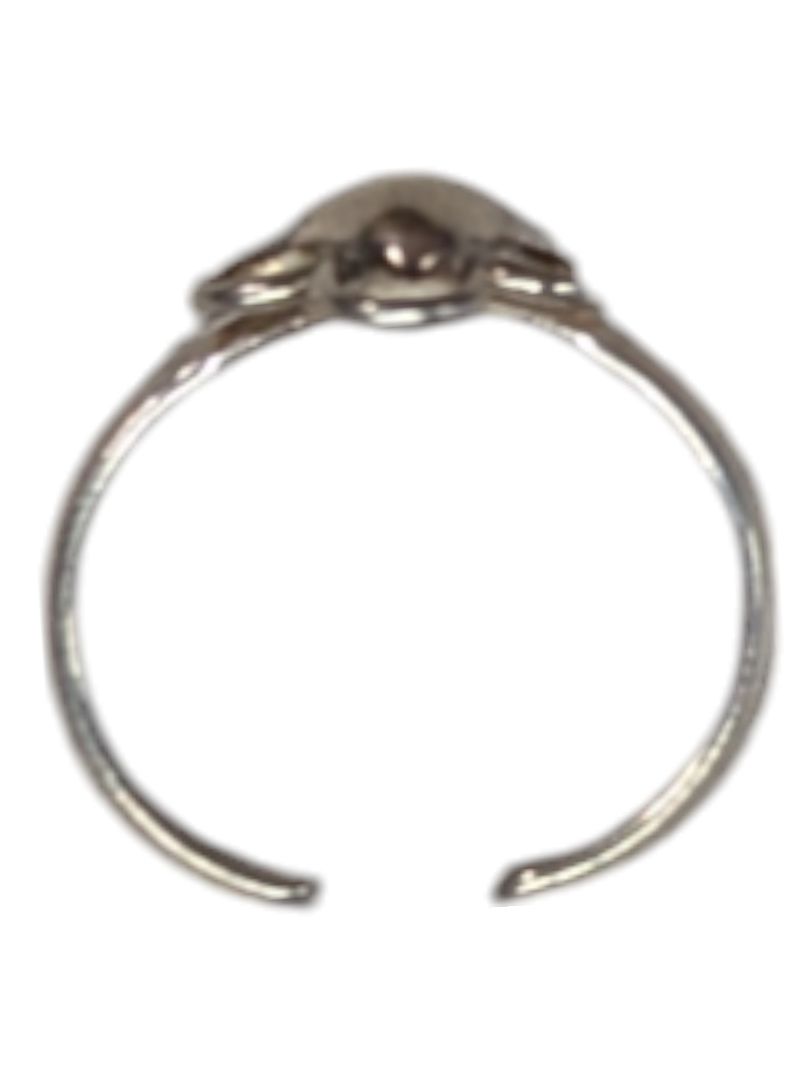 Heart and Flower Silver Ring Size 1 3/4 (13)