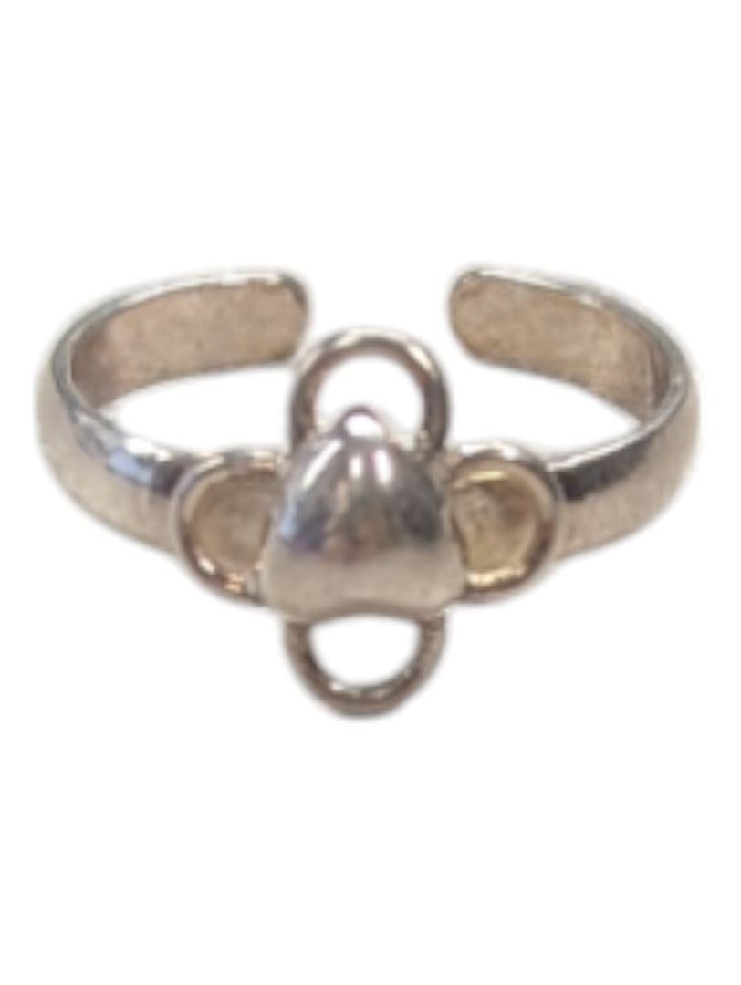 Heart and Flower Silver Ring Size 1 3/4 (13)