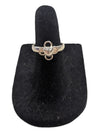 Heart and Flower Silver Ring Size 1 3/4 (13)