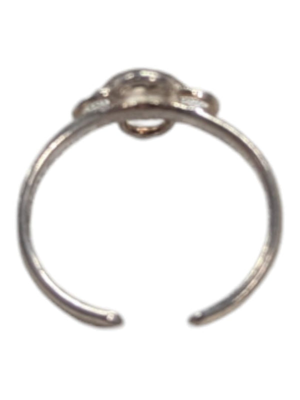 Heart and Flower Silver Ring Size 1 3/4 (13)