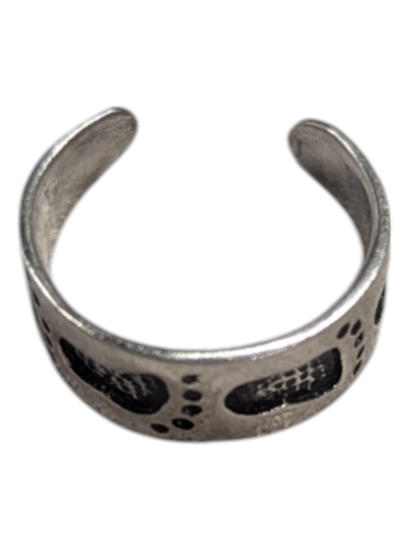 Footprint Silver Ring Size 3 3/4 (14 3/4)