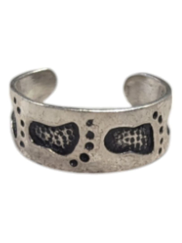 Footprint Silver Ring Size 3 3/4 (14 3/4)