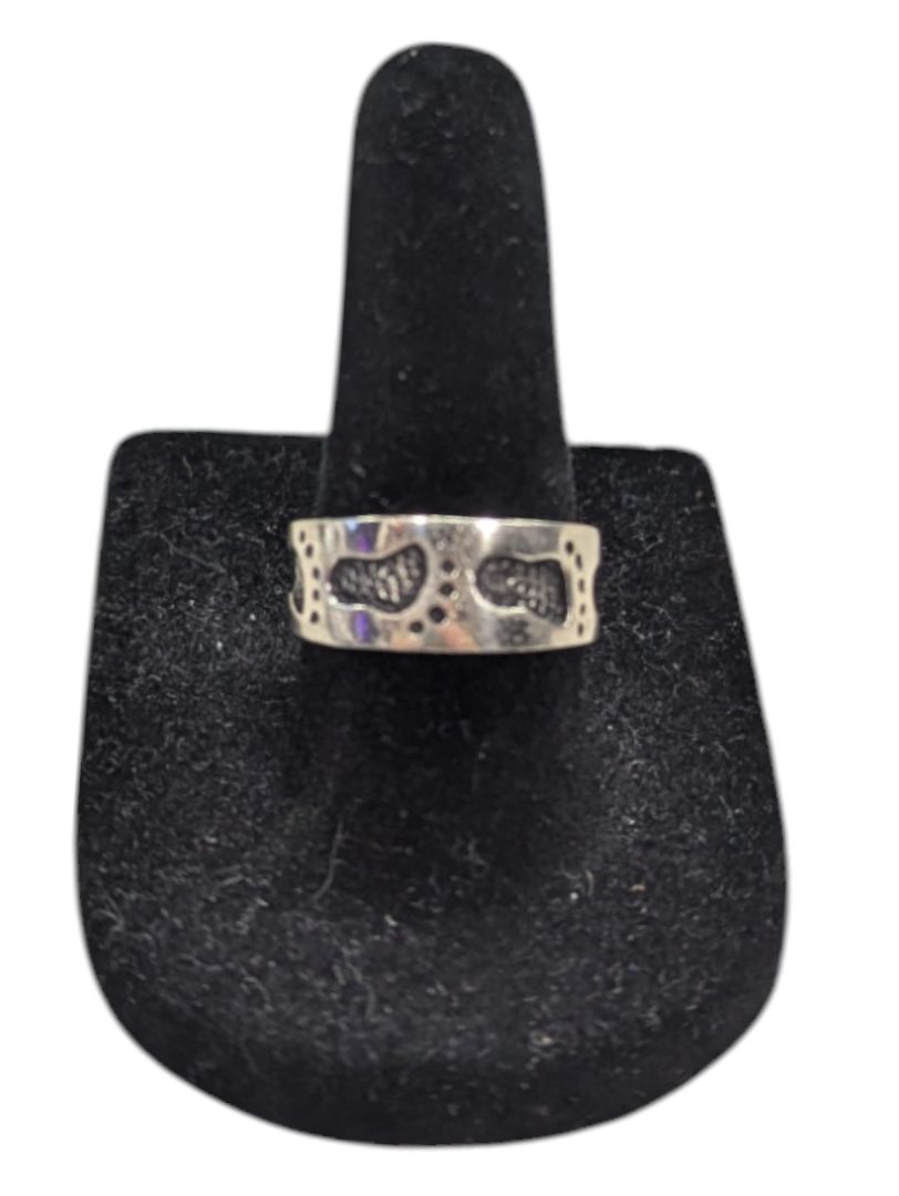 Footprint Silver Ring Size 3 3/4 (14 3/4)