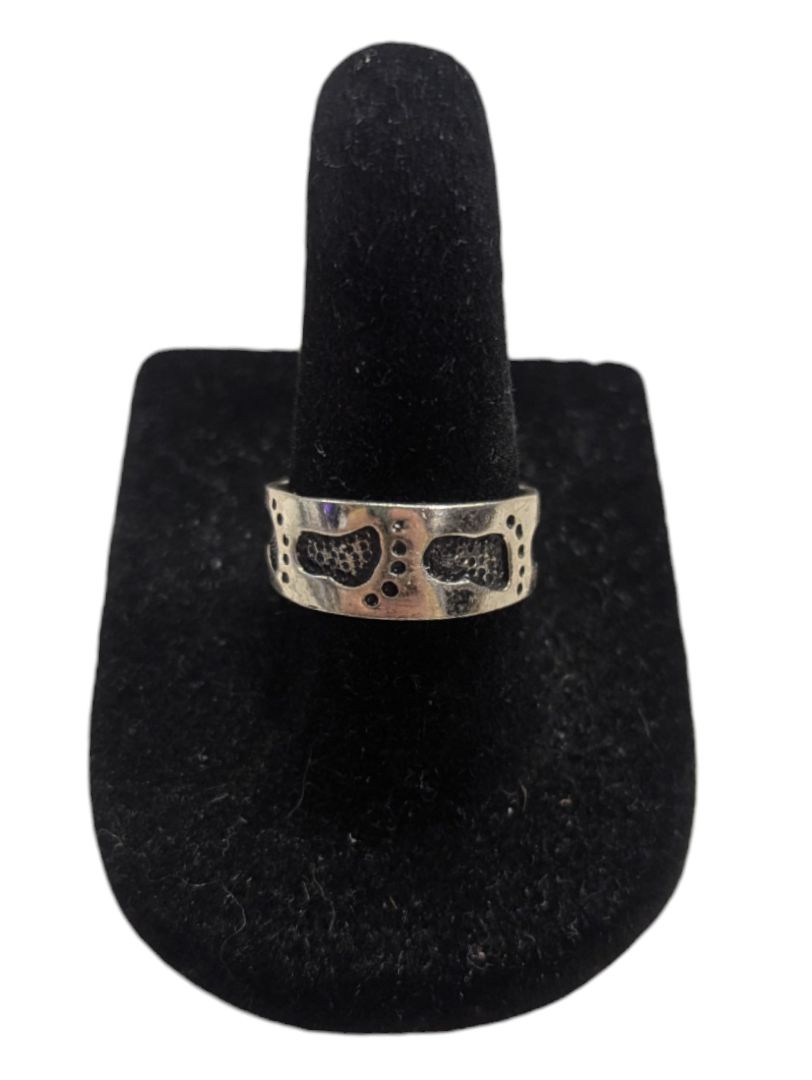 Footprint Silver Ring Size 3 3/4 (14 3/4)