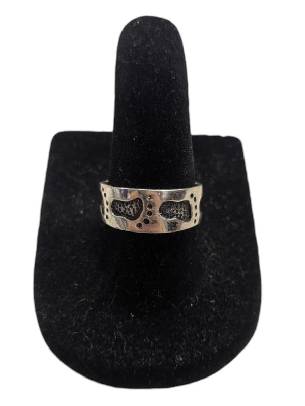 Footprint Silver Ring Size 3 3/4 (14 3/4)