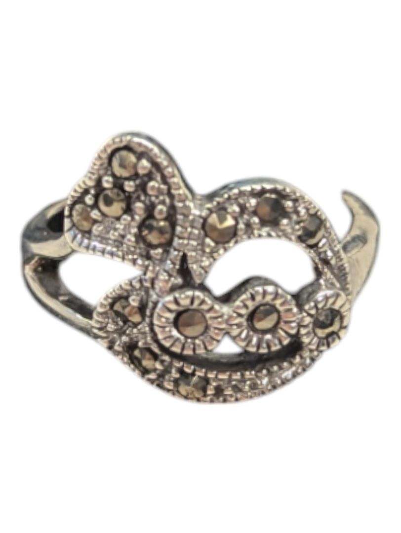 Sparkling Swirl Silver Ring Size 6 1/2 (16 1/4)