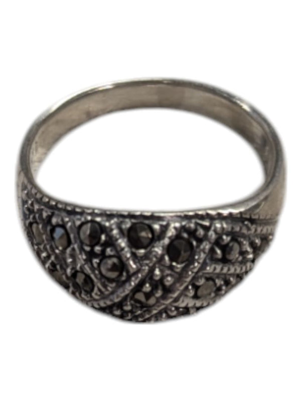 Weave Pattern Silver Ring Size 5 (15 1/2)