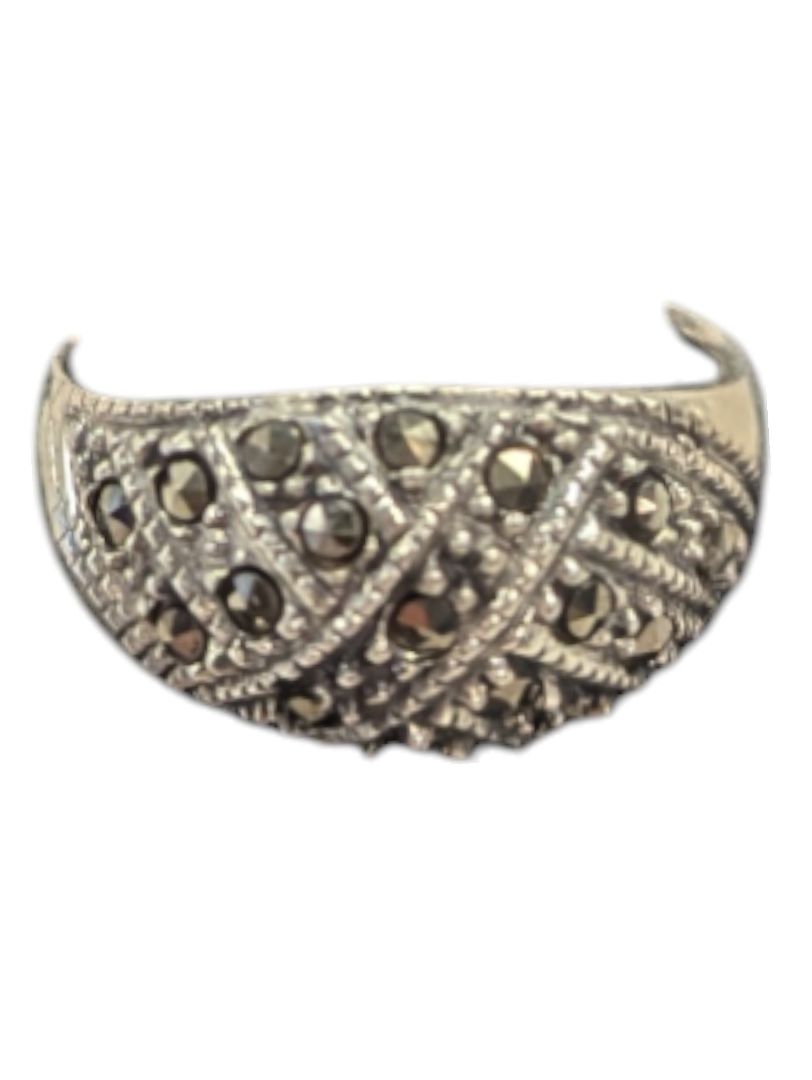 Weave Pattern Silver Ring Size 5 (15 1/2)