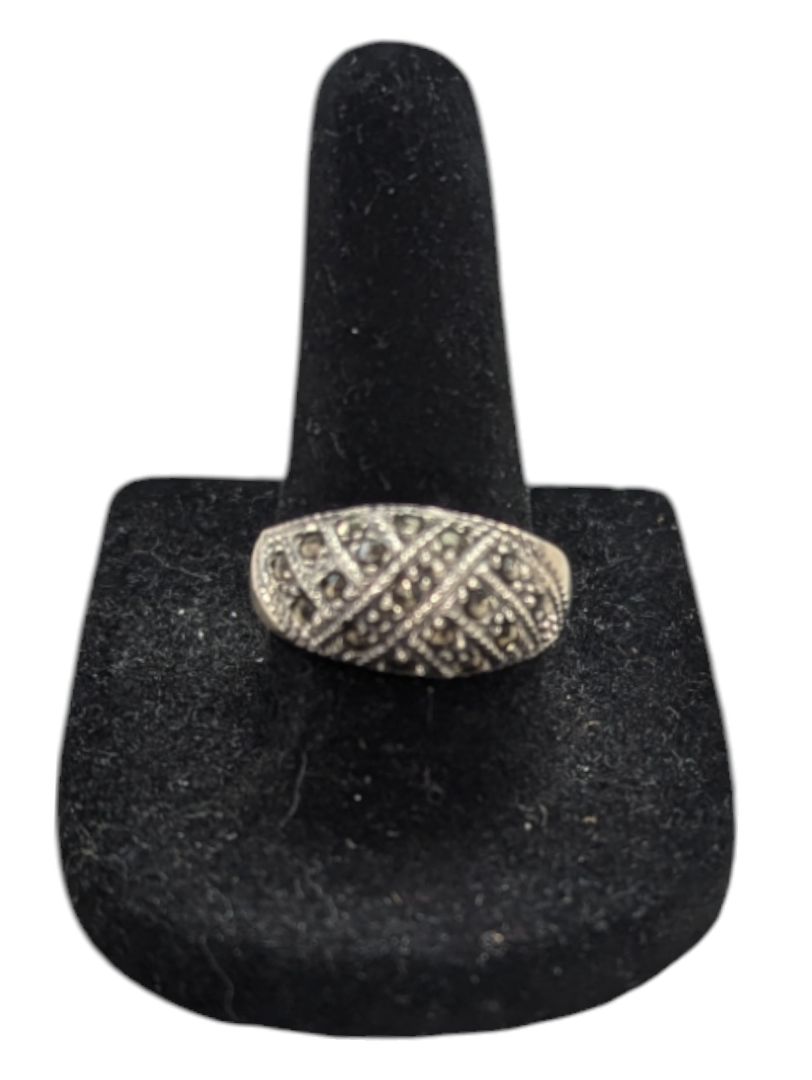 Weave Pattern Silver Ring Size 5 (15 1/2)