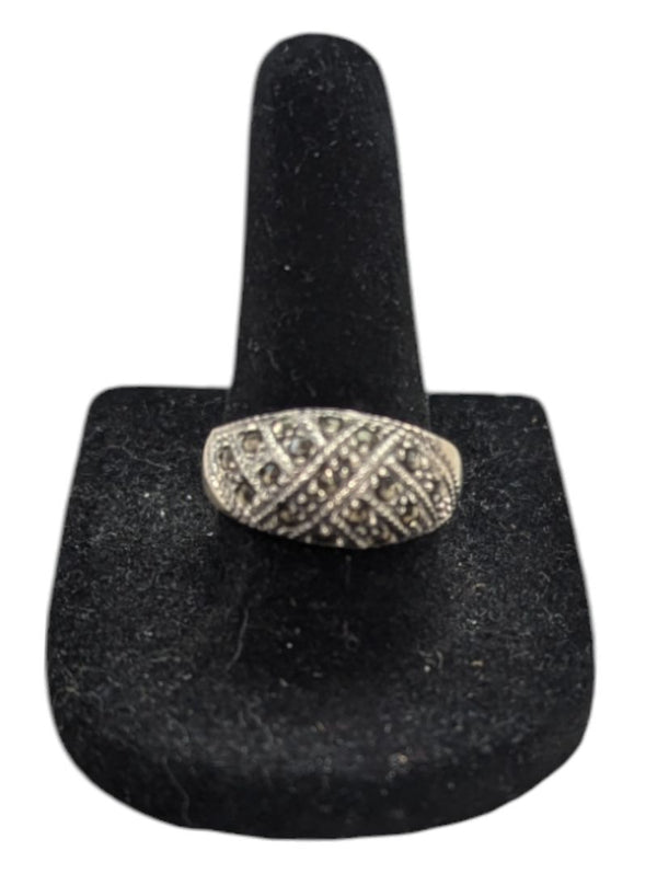 Weave Pattern Silver Ring Size 5 (15 1/2)